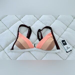 RIP CURL Block Party Spliced Fixed Triangle Bikini Top